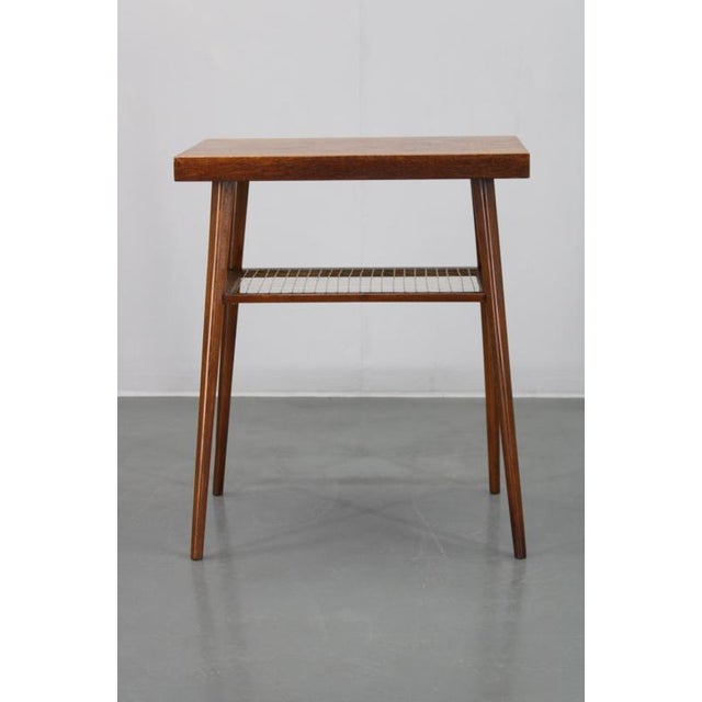 Czechoslovakian Side Table in Oak Finish, 1960s For Sale - Image 4 of 13