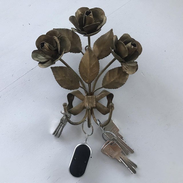Goldenrod Metalwork Bouquet Handmade Rose Charm Hook For Sale - Image 8 of 14