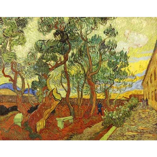 Artist: Vincent Van Gogh Country: France Title: The Garden of the Asylum in Saint-Rémy Medium: Giclee Marks: Numbered...