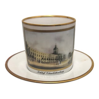 Vintage Schloss Charlottenburg Porcelain Cup and Saucer For Sale