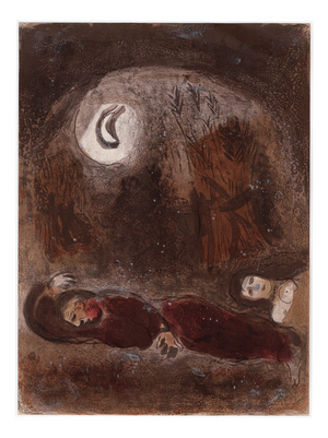 Marc Chagall, Ruth aux pieds de Booz (Ruth at the Feet of Boaz), Nude, 1960, Original Lithograph