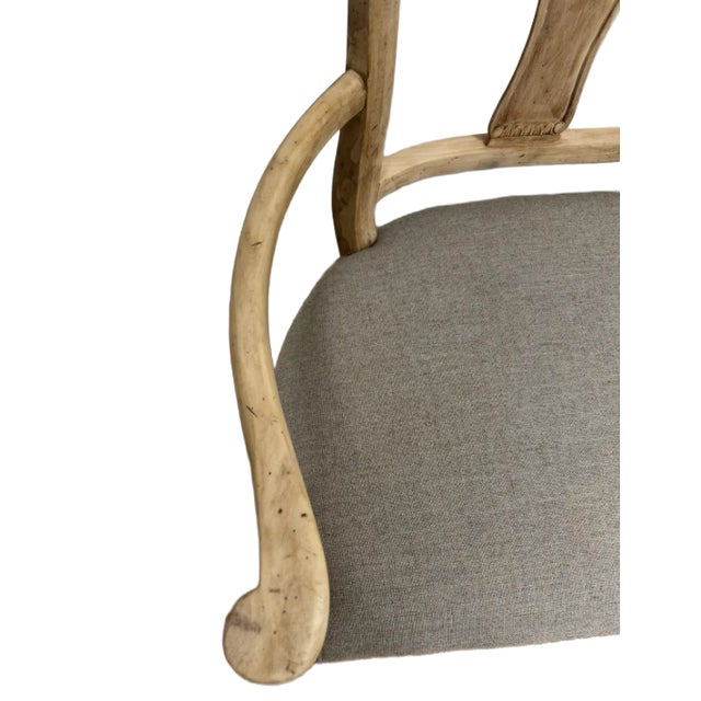 Early 20th Century Vintage Bleached Carved Wood Bench For Sale In Little Rock - Image 6 of 9