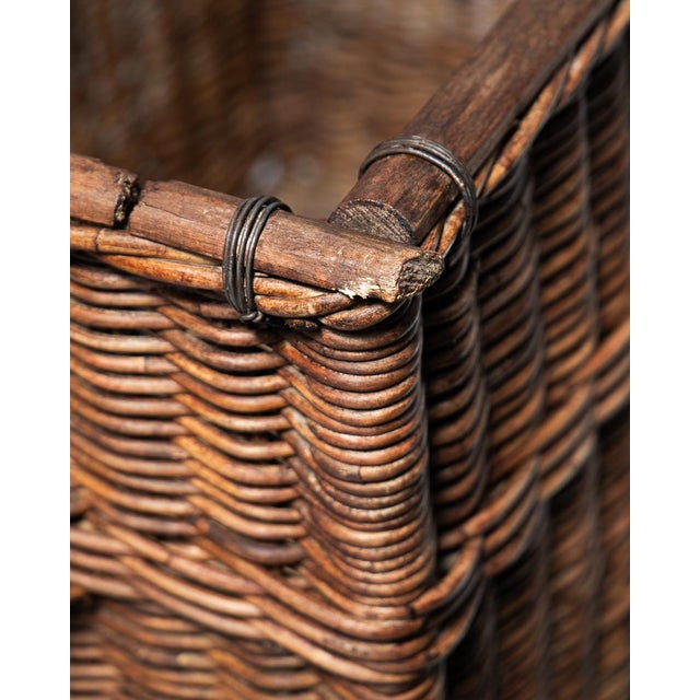 Wood 20th Century French SCNF Basket on Cast Iron Wheels, 1920s For Sale - Image 7 of 13