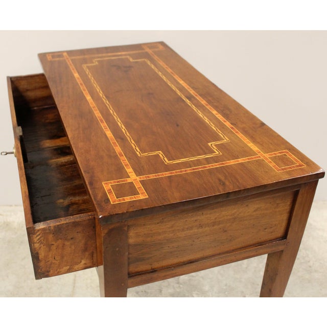 Antique Italian Louis XVI Console Table in Walnut, 1700s For Sale - Image 9 of 12