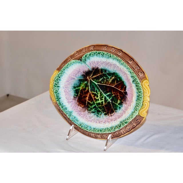 Brown 19th C Majolica Bread Tray For Sale - Image 8 of 9