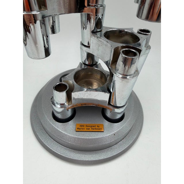Modular Candleholder with Silver Aluminum Plug-in System in the style of Stoff Nagel, 1950s, Set of 4 For Sale - Image 11 of 14