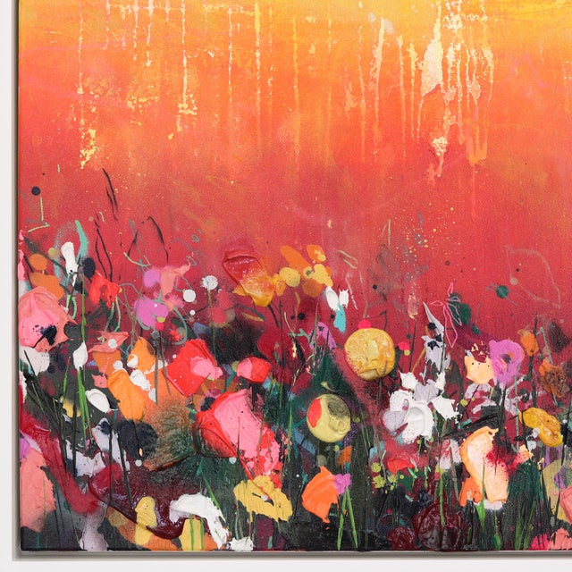 Feel the Summer - Large Modern Abstract Textured Color Drenched Landscape Original Artwork by Lee Herring For Sale - Image 4 of 8