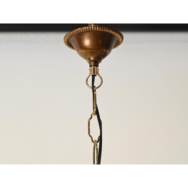 Murano Glass and Brass Flower Pendant Light from Barovier, Italy, 1940s For Sale - Image 10 of 13