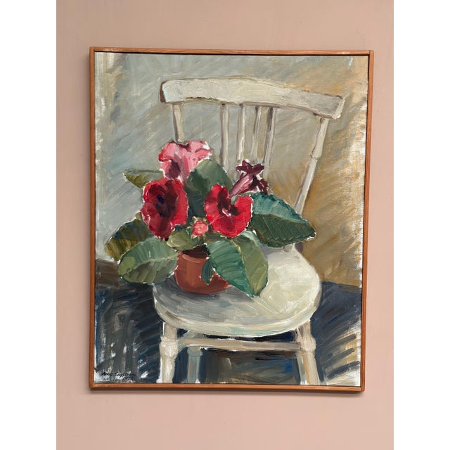 Aina Engström, Gloxinian, 1973, Oil on Canvas, Framed For Sale - Image 11 of 18
