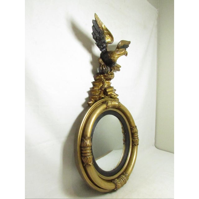 Goldenrod English Regency Giltwood Convex Mirror For Sale - Image 8 of 18