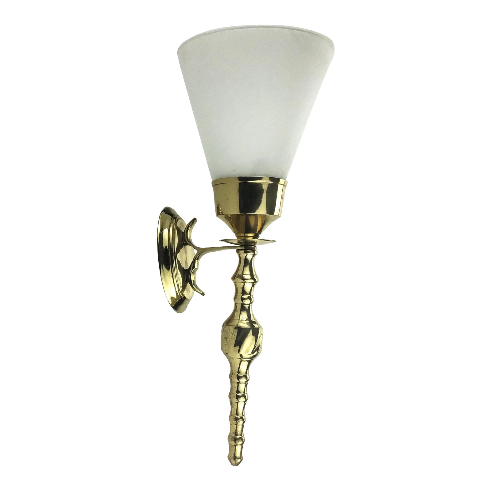 MCM Brass Wall Candle Sconce Chairish