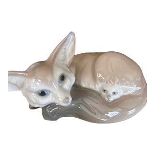 Vintage Lladro #1065 Fox & Cub Figurine Retired For Sale