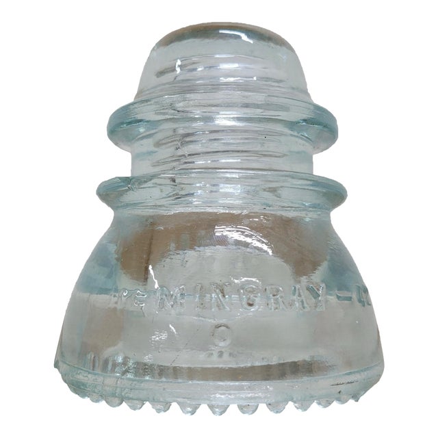 Vintage Hemingray 42 Teal Tinted Glass Insulator For Sale