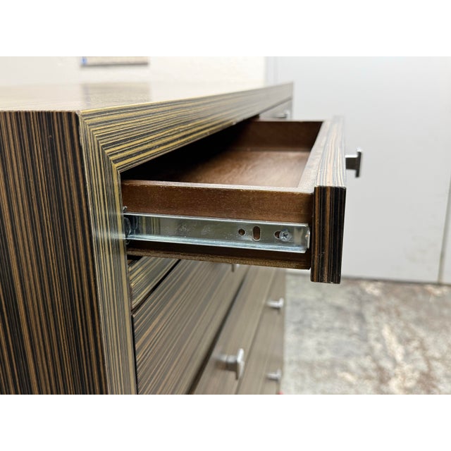 Contemporary Macassar Style Six Drawer Chest For Sale - Image 9 of 12