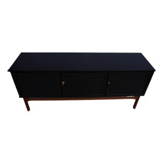 Black Sideboard with 3 Doors and 3 Drawers, 1980s For Sale