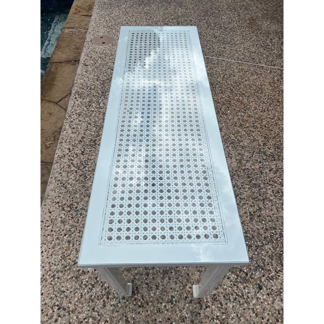 1980s Ming Style Console/Sofa Table and Matching Benches in Serena & Lily For Sale - Image 13 of 18