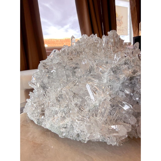 Himalayan Quartz Crystal Cluster – High Clarity Multi-Point Formation, Sculptural Natural Specimen "Odette" For Sale - Image 17 of 18