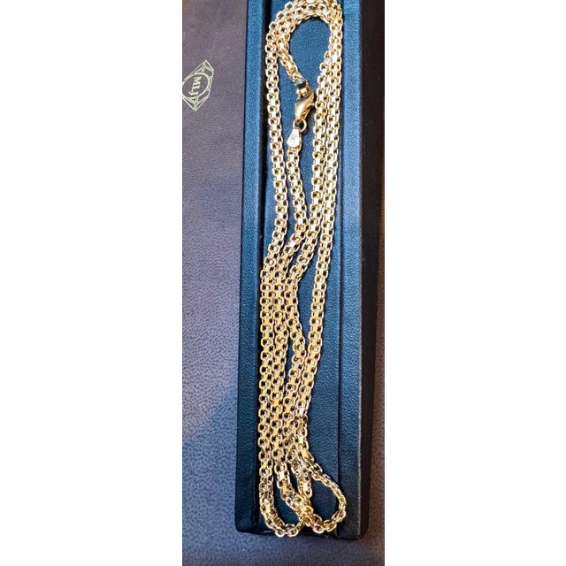 Gold 14k Solid Yellow Gold Handmade 3.4 mm Anchor Mariner Link Necklace, 24"L , 15.8G For Sale - Image 8 of 18