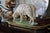 Green Vintage Hand-Painted English Country Grazing Sheep Sculpture on Green Plinth For Sale - Image 8 of 18