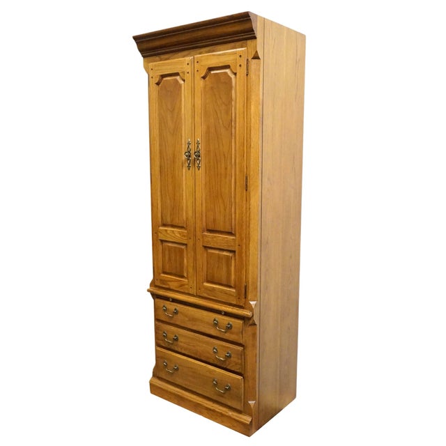 THOMASVILLE FURNITURE American Oak Collection Rustic Early American 28" Pier Cabinet Wall Unit 18911-385 78.75" High 28"...