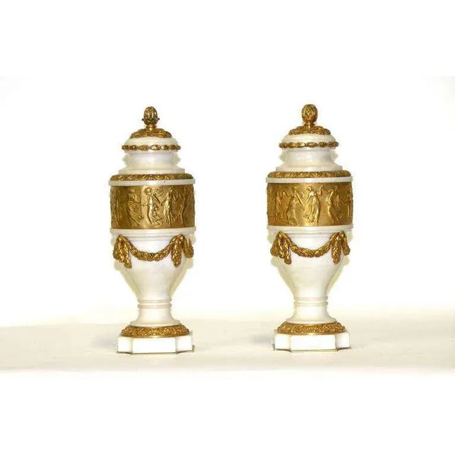 Circa 1860 Signed Colin Paris Marble Gilt Bronze √¢¬Ä Vases' Cassolettes- a Pair For Sale In West Palm - Image 6 of 10