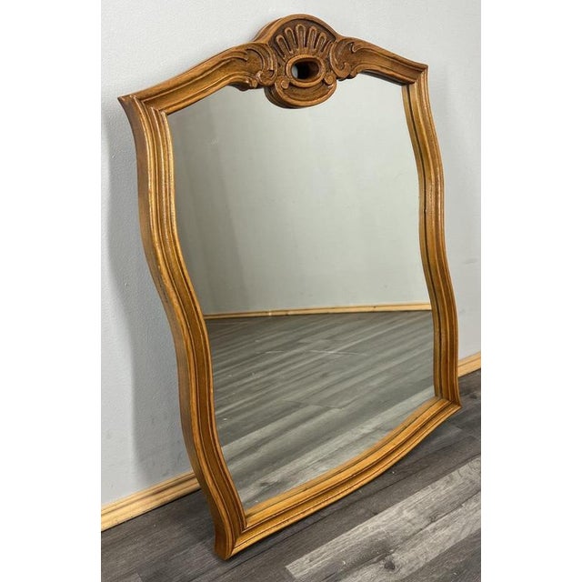 Brown Vintage French Style Carved Wall Mirror For Sale - Image 8 of 8