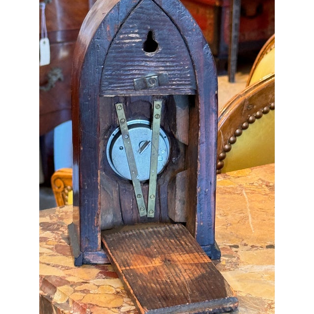 Brown 19th Century Gothic Mantel Clock For Sale - Image 8 of 8