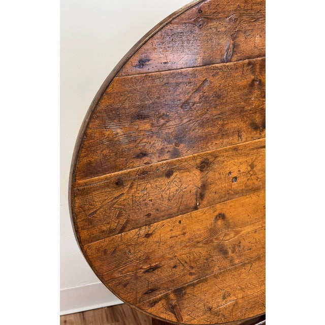 Brown Antique Flip Top Wine Tasting Table For Sale - Image 8 of 15