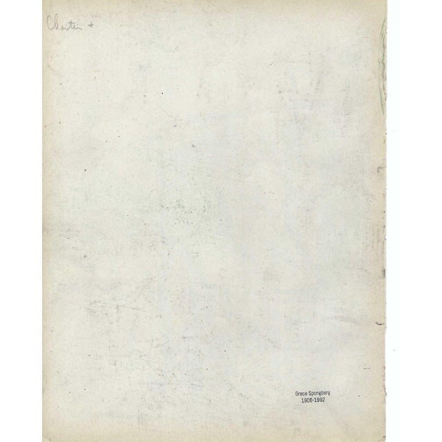 Mid-Century Modern 1940s Grace Spongberg Chartres Street Ironwork New Orleans Drawing For Sale - Image 3 of 3