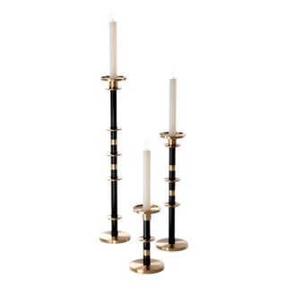 Maïa Candleholders in Brass and Aluminum by Marine Breynaert, Set of 3 For Sale