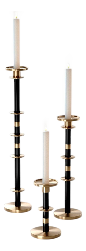 Maïa Candleholders in Brass and Aluminum by Marine Breynaert, Set of 3