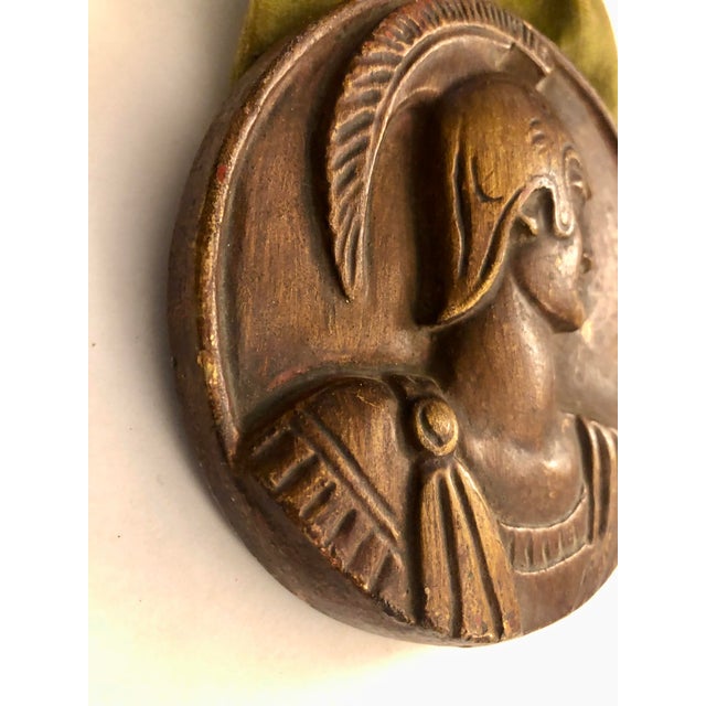 Mid 20th Century Italian Roman Soldier Plaster Medallion Wall Plaque For Sale - Image 5 of 6