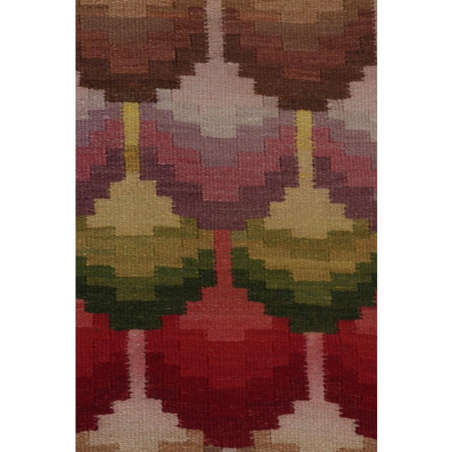 Textile Vintage Turkish Kilim in Red, With Geometric Patterns, From Rug & Kilim For Sale - Image 7 of 8