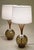 Amber 1960s Matched Pair XL Tiki Modern Pineapple Sculpture Glass Globe Walnut Table Lamps Witco For Sale - Image 8 of 10