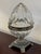 French Cut Glass and Silver-Plate Egg Shaped Vessel For Sale - Image 3 of 12