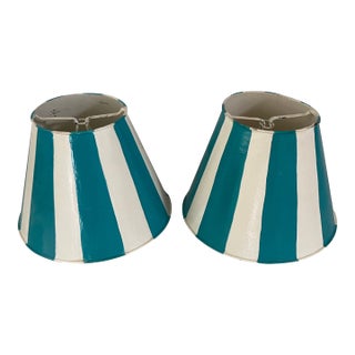 Pair of Painted Tole Clip on Shades For Sale