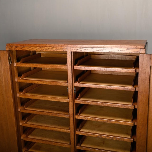 Amsterdam School Modernist Oak Archive Cabinet, 1930s For Sale - Image 14 of 18