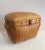 Beautiful Vintage Chinese rattan lidded basket with handles and Woven Fine Herringbone Weave Cane lid. This is the perfect...