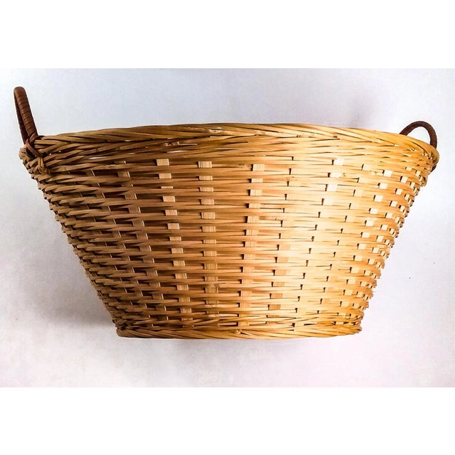Vintage Hand Woven Fruit Flower Wicker Basket For Sale - Image 12 of 13
