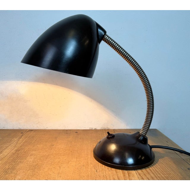 Vintage Brown Bakelite Gooseneck Table Lamp, 1960s For Sale - Image 16 of 18