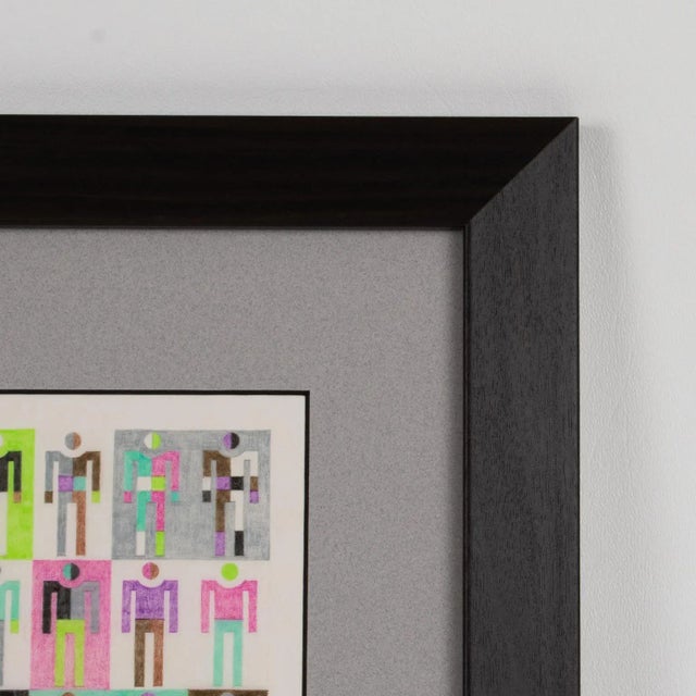 Surrealist Geometric Colorist Project Drawings on Tracing Paper, France 1960s For Sale - Image 9 of 11