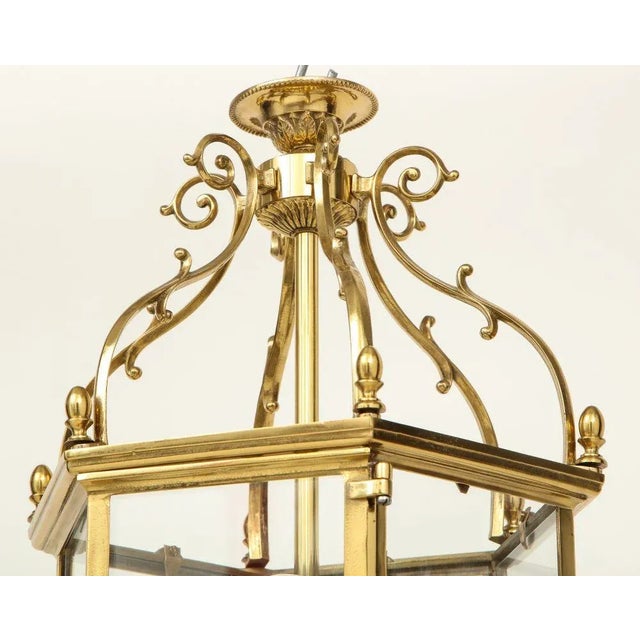 Mid 20th Century Lacquered Brass Hexagonal Lantern For Sale - Image 5 of 12