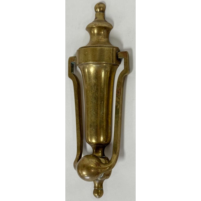 Vintage Heavy Classic Brass Door Knocker For Sale - Image 4 of 6
