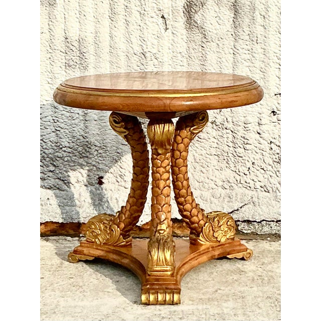 Vintage Regency Gilt Tipped Koi Tabouret Table For Sale - Image 4 of 11