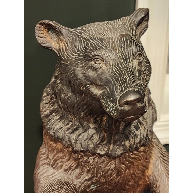 Contemporary Vintage Grizzly Bear Cast Metal Ice Bucket Wine Champagne Cooler For Sale - Image 3 of 10