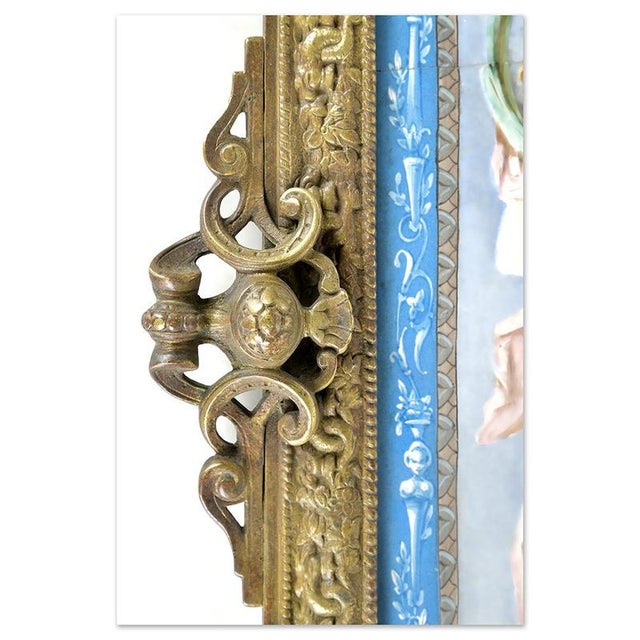 Napoleon III Wall Lights with Painted Porcelain, Set of 2 For Sale - Image 3 of 9