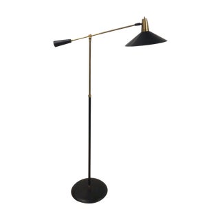 1950s Arteluce Attributed Brass Floor Lamp For Sale