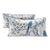 A Pair of Blue & White Bird Print Lumbar Pillows With Contrast Piping For Sale