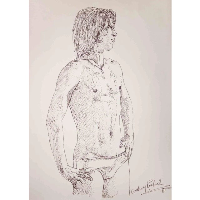 Portrait of a boy is an original pen drawing realized by Anthony Roaland in 1981. Hand-signed and dated by the artist on...