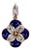 H.Stern 18k Two Tone Diamond Blue Enamel Gold Flower Pendant For Sale